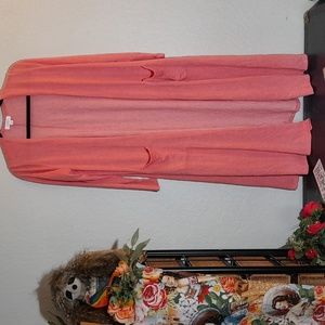 LULAROE Medium Sarah Duster Cardigan Salmon
